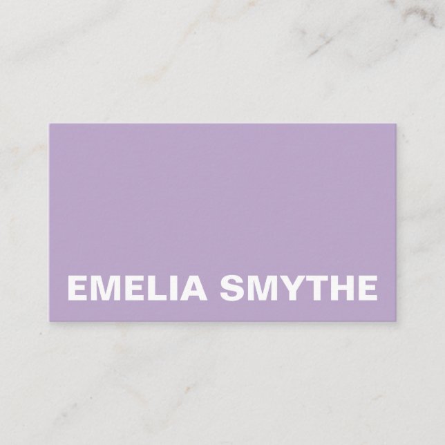 Scandinavian Lavender Violet Minimalist Simple  Business Card (Front)