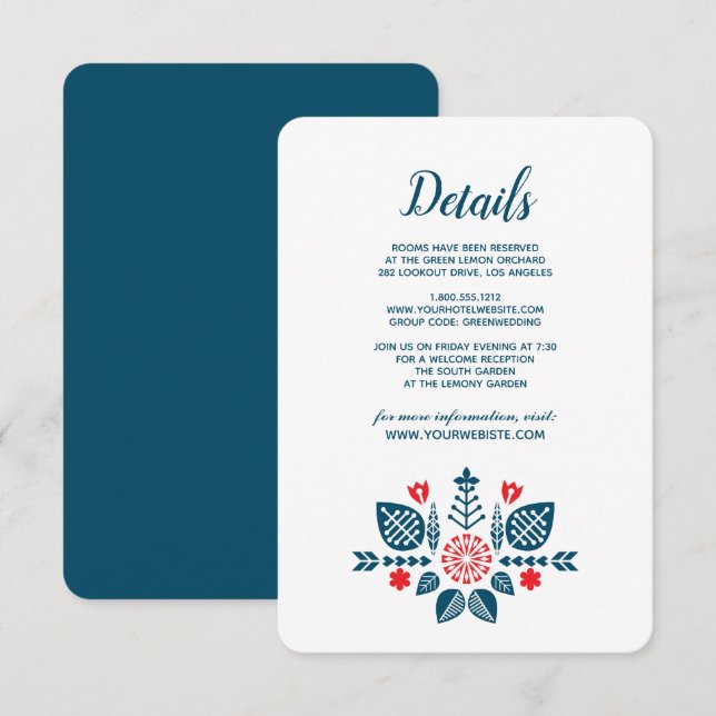 Scandinavian Love | Wedding Guest Details Invitation (Front/Back)