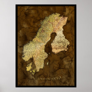 SCANDINAVIAN MAP Art Poster III