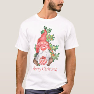 Scandinavian Merry Christmas Gnome Fun T-Shirt
