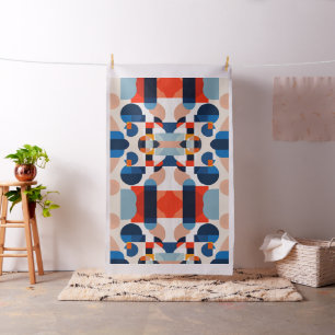 Scandinavian Mid Century Geometric Abstract Art Fabric