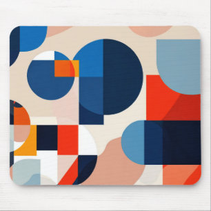 Scandinavian Mid Century Geometric Abstract Art Mouse Mat