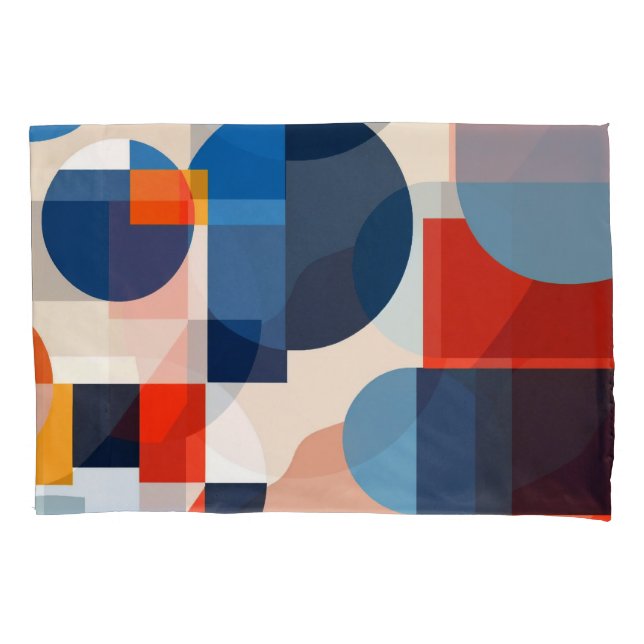 Scandinavian Mid Century Geometric Abstract Art Pillowcase (Front)