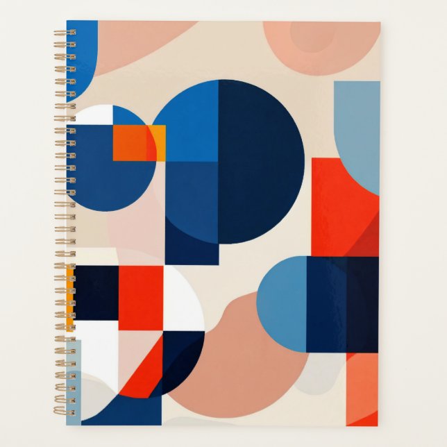 Scandinavian Mid Century Geometric Abstract Art Planner (Front)