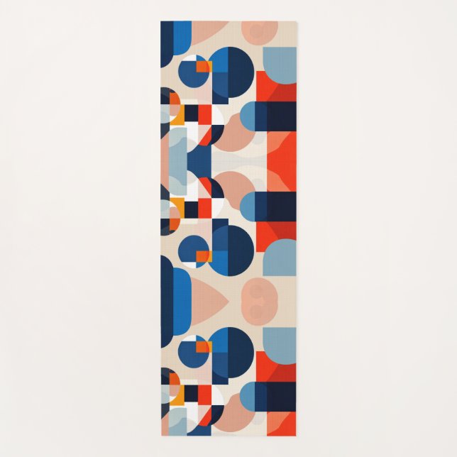Scandinavian Mid Century Geometric Abstract Art Yoga Mat (Front)