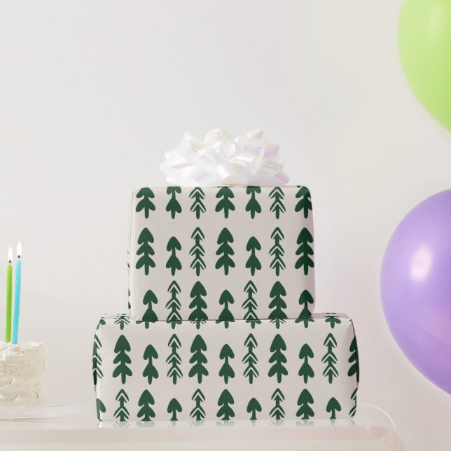 Scandinavian Minimal Christmas Tree Gift Wrapping  Paper (Party Gifts)