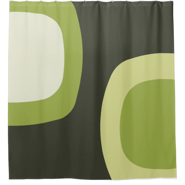 Scandinavian Minimalist Art Chartreuse Shower Curtain (Front)