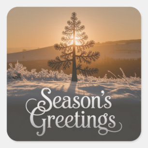 Scandinavian Minimalist Holiday Square Sticker