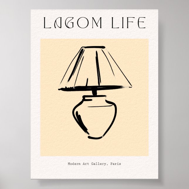 Scandinavian Minimalist Lamp Print (Front)
