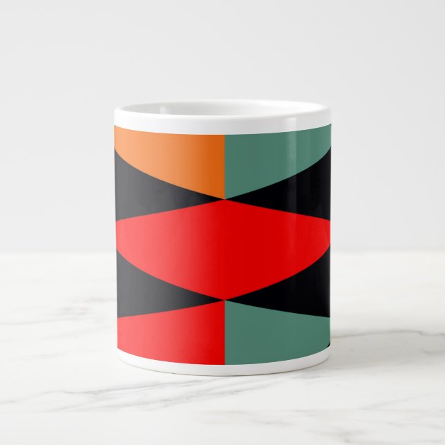 Scandinavian Modern Geometrical Diamond Pattern Large Coffee Mug (Front)