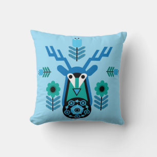 Scandinavian Nature Deer Head Art T-Shirt Cushion