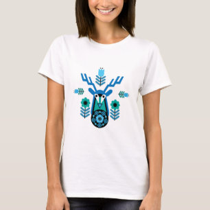 Scandinavian Nature Deer Head Art T-Shirt Throw Pi