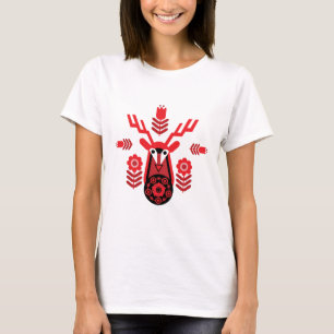 Scandinavian Nature Deer Head Art T-Shirt Throw Pi