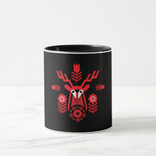Scandinavian Nature Deer Head Art T-Shirt Throw Pi Mug