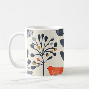 🌿 Scandinavian Nature with Bird🐦 Coffee Mug