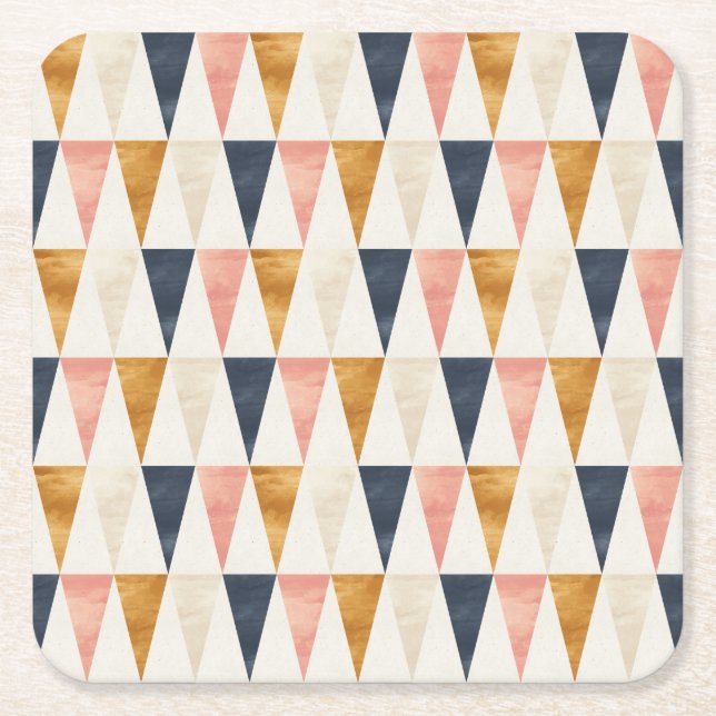 Scandinavian Navy Flag Pattern Square Paper Coaster (Front)