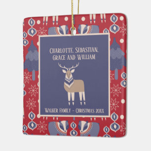 Scandinavian Nordic Personalised Christmas Ceramic Ornament