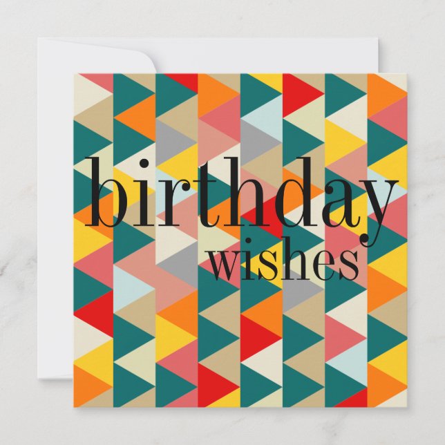 Scandinavian Nordic Style Geometric Birthday Card (Front)