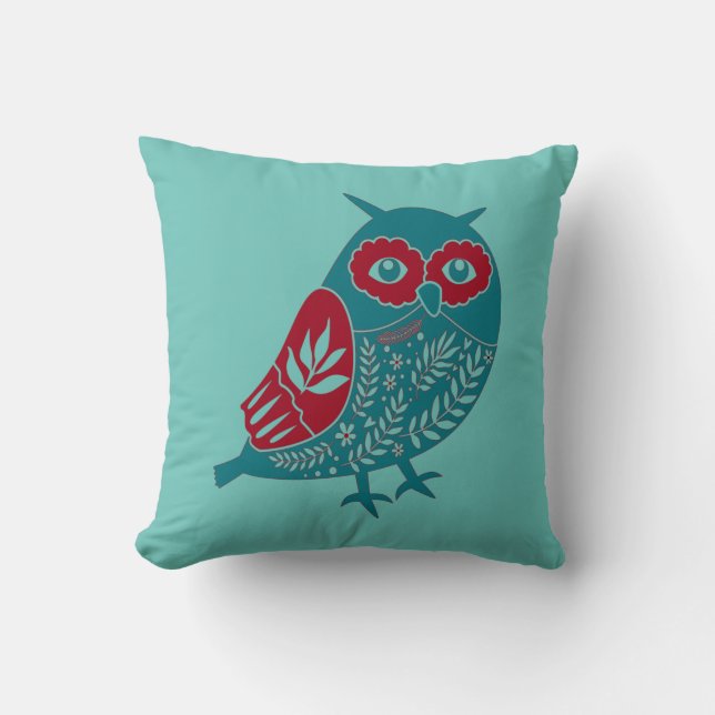  Scandinavian Owl Abstract Design  Cushion (Front)