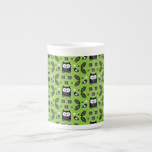 Scandinavian Owl Folk Art Bone China Mug