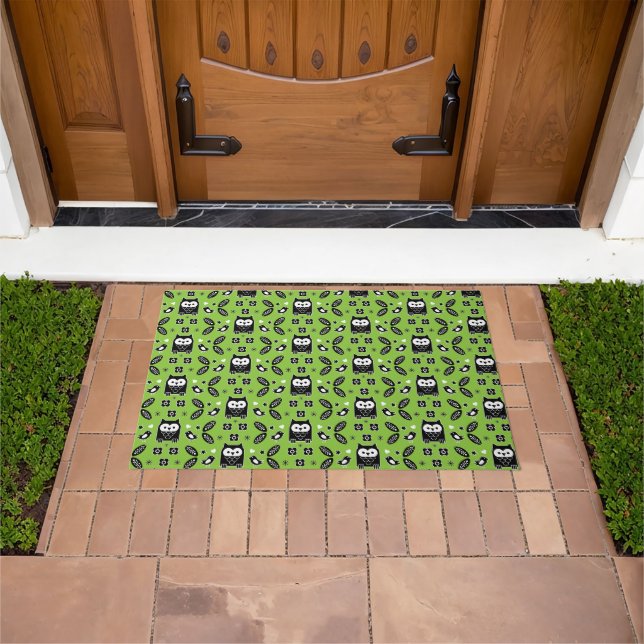 Scandinavian Owl Folk Art Doormat (Outdoor)