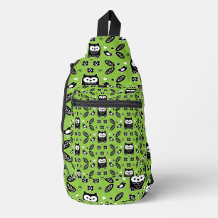 Scandinavian Owl Folk Art Sling Bag