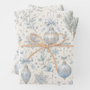 Scandinavian Pastel Blue Christmas Wrapping Paper
