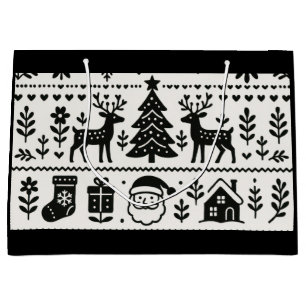 SCANDINAVIAN PATTERN CHRISTMAS GIFT BAGS
