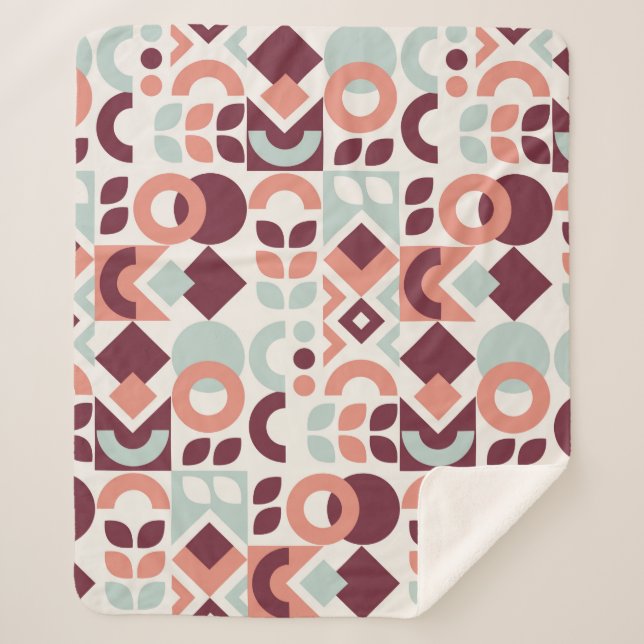 Scandinavian pattern design. Simple modern retro b Sherpa Blanket (Front)