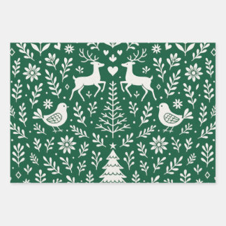 SCANDINAVIAN PATTERN GIFT WRAPPING SHEETS