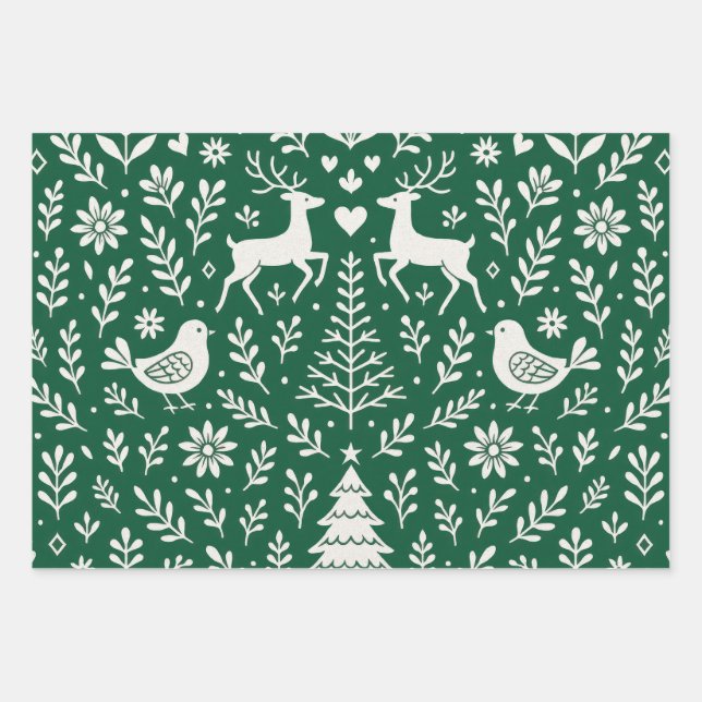 SCANDINAVIAN PATTERN GIFT WRAPPING SHEETS (Front)