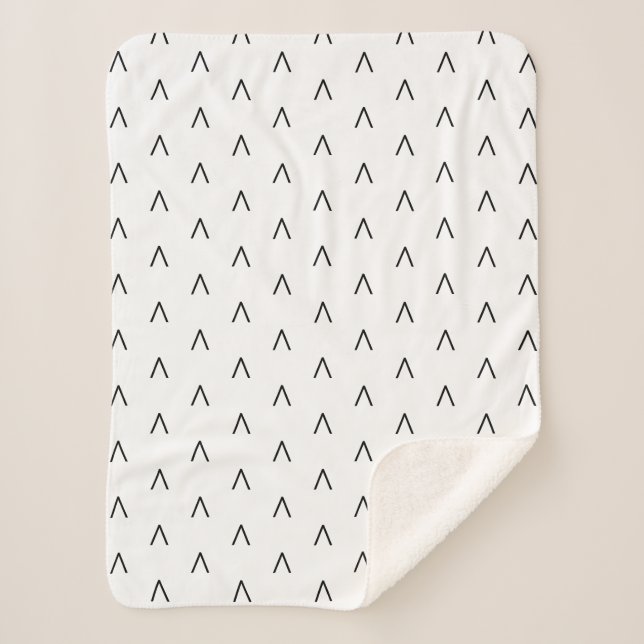 Scandinavian Pattern | Minimalist Scandi Modern Sherpa Blanket (Front)