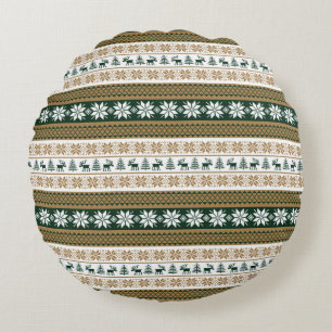 Scandinavian pattern round cushion