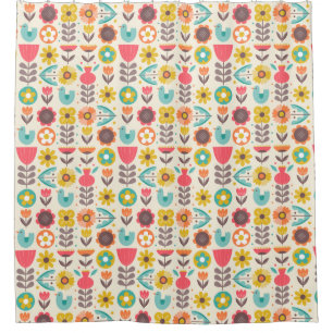 Scandinavian pattern shower curtain