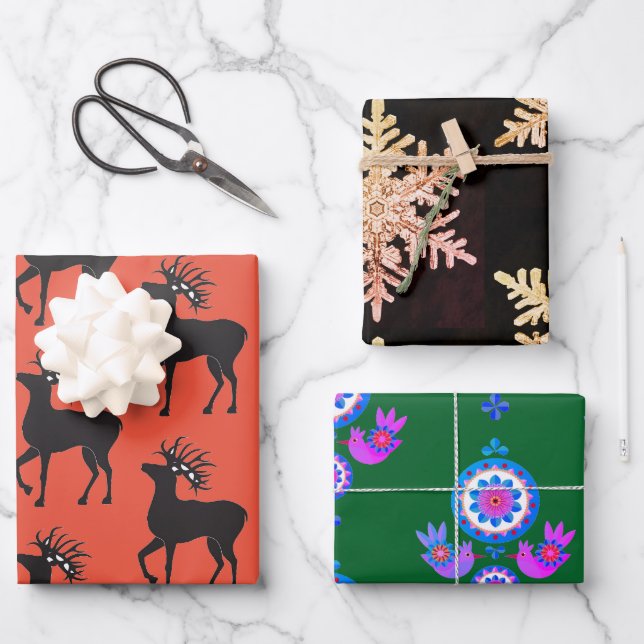 SCANDINAVIAN PATTERNS Wrapping Paper SHEETS (Front)