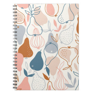 Scandinavian Pear Print: Vintage Fruit Pattern Notebook