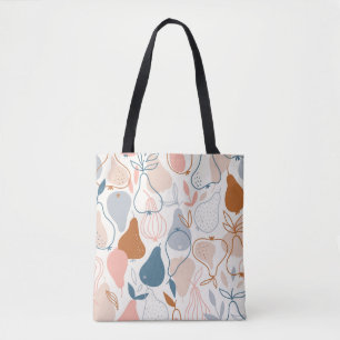 Scandinavian Pear Print: Vintage Fruit Pattern Tote Bag