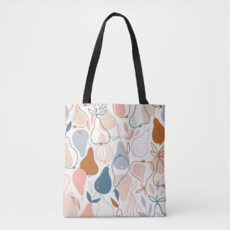 Scandinavian Pear Print: Vintage Fruit Pattern Tote Bag