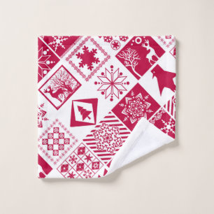 Scandinavian plaid bath towel set