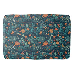Scandinavian Plants and Flowers Bath Mat
