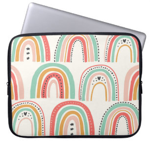 Scandinavian Rainbows: Naive Art Pattern. Laptop Sleeve