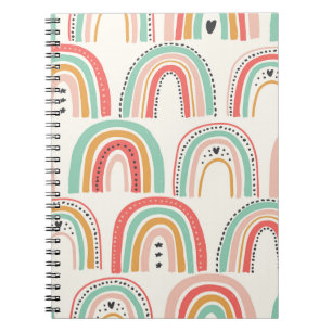 Scandinavian Rainbows: Naive Art Pattern. Notebook