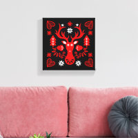 Scandinavian Red Christmas Deer