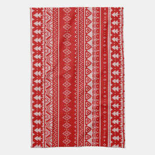 Scandinavian red jumper tea towel