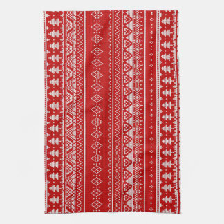 Scandinavian red jumper tea towel