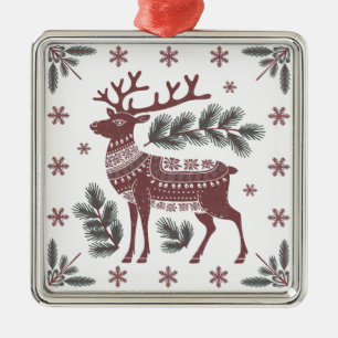Scandinavian Reindeer Christmas Ornament