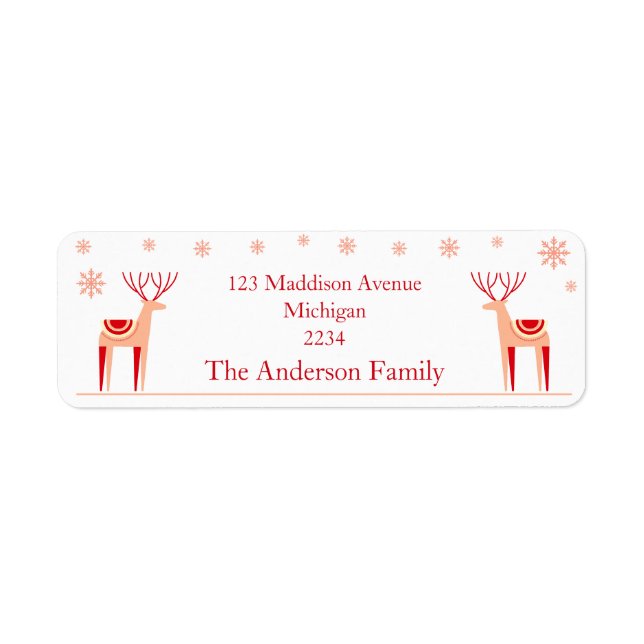 Scandinavian Reindeers with Snowflakes Christmas (Front)