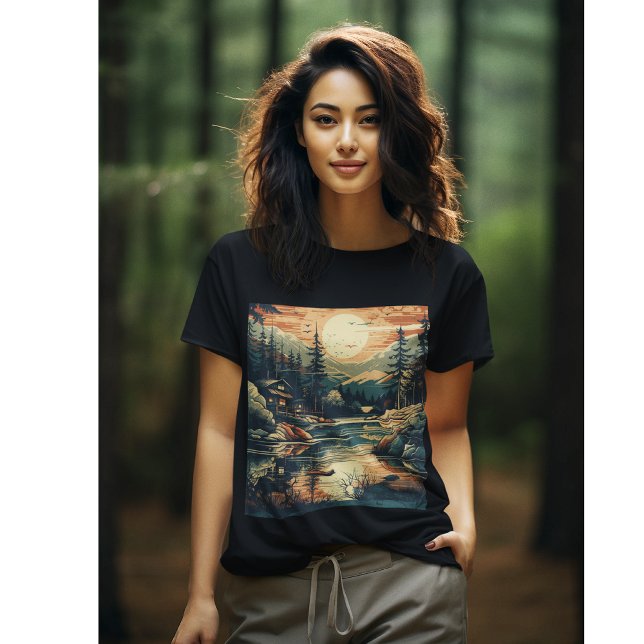 Scandinavian Retro Art mountain home T-Shirt (Creator Uploaded)