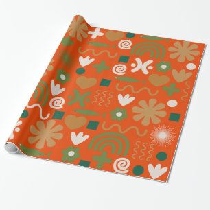 Scandinavian Retro Christmas Pattern Wrapping Paper