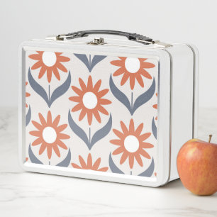 Scandinavian retro floral pattern,retro flower,vin metal lunch box